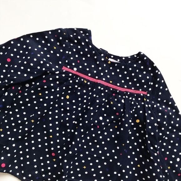 Joe Fresh navy polka dot blouse EUC 12-18 months - Picture 2 of 4